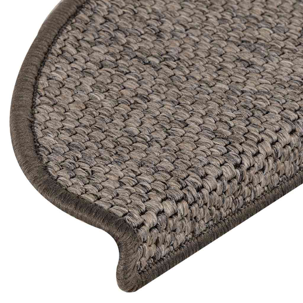 Stair Mats Self-adhesive Sisal-Look 15 pcs 65x21x4 cm Brown Beige