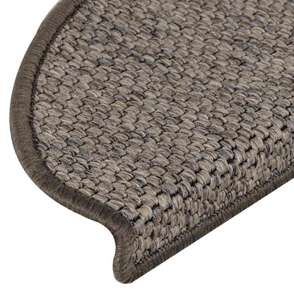 Stair Mats Self-adhesive Sisal-Look 15 pcs 65x21x4 cm Brown Beige