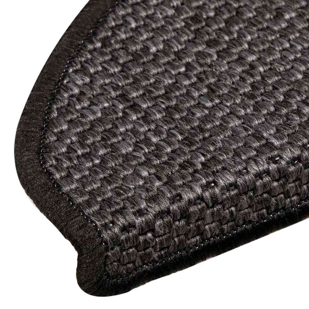 Stair Mats Self-adhesive Sisal-Look 15 pcs 65x21x4 cm Anthracite