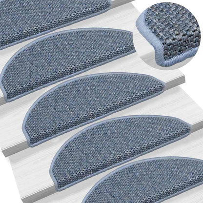 Stair Mats Self-adhesive Sisal-Look 15 pcs 65x21x4 cm Blue