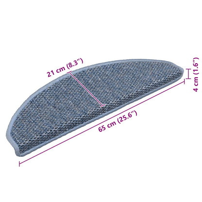 Stair Mats Self-adhesive Sisal-Look 15 pcs 65x21x4 cm Blue