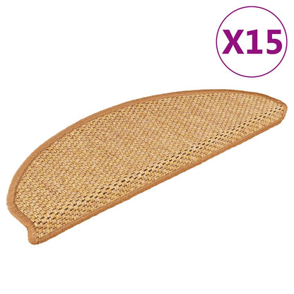 Stair Mats Self-adhesive Sisal-Look 15 pcs 65x21x4 cm Sisal