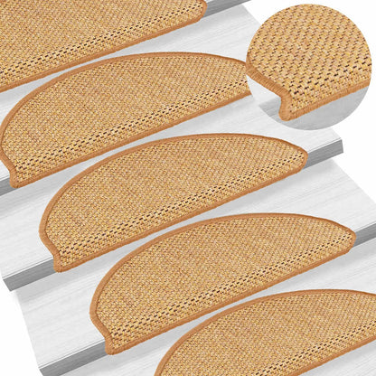 Stair Mats Self-adhesive Sisal-Look 15 pcs 65x21x4 cm Sisal