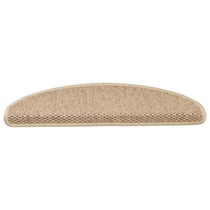 Stair Mats Self-adhesive Sisal-Look 15 pcs 65x21x4 cm Sand