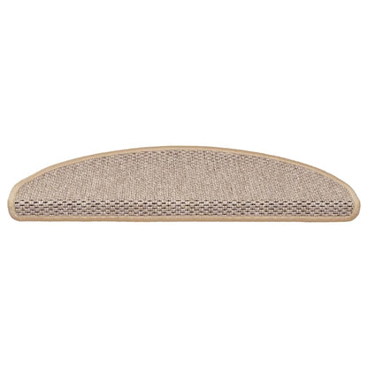 Stair Mats Self-adhesive Sisal-Look 15 pcs 65x21x4 cm Light Beige