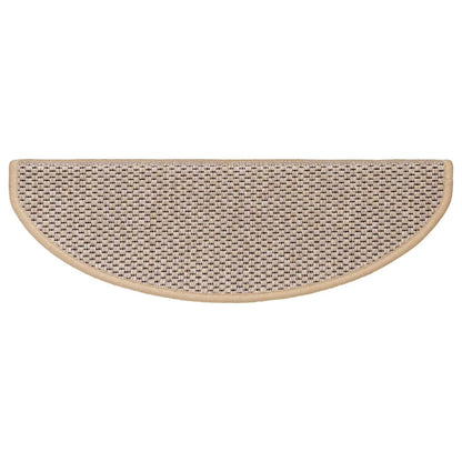 Stair Mats Self-adhesive Sisal-Look 15 pcs 65x21x4 cm Light Beige