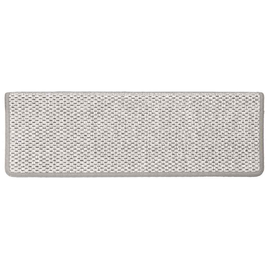 Stair Mats Self-adhesive Sisal-Look 15 pcs 65x21x4 cm Platina