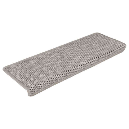 Stair Mats Self-adhesive Sisal-Look 15 pcs 65x21x4 cm Silver
