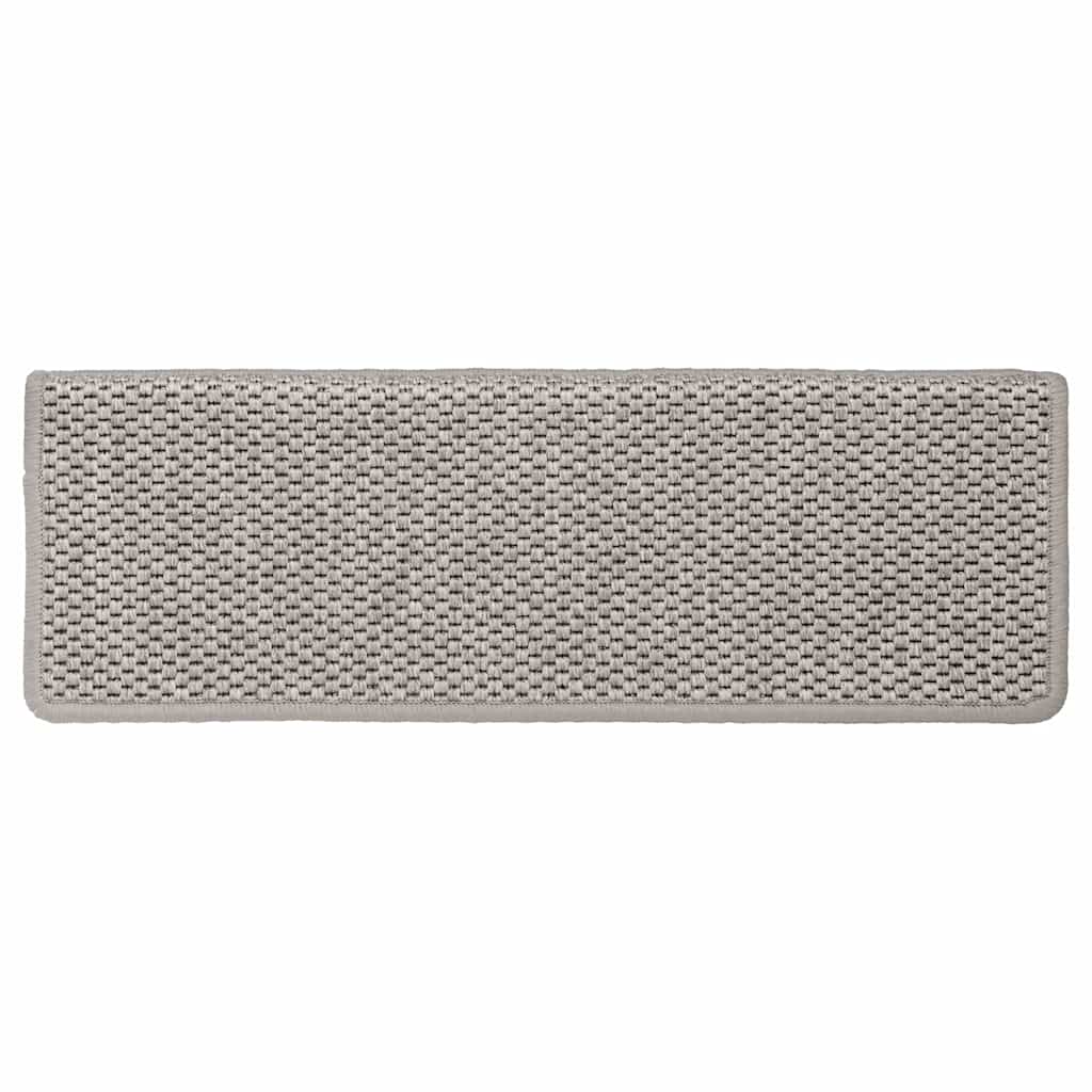 Stair Mats Self-adhesive Sisal-Look 15 pcs 65x21x4 cm Silver