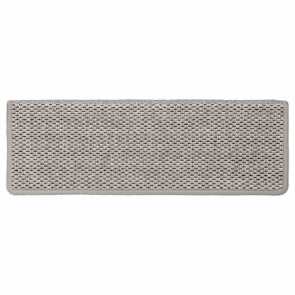 Stair Mats Self-adhesive Sisal-Look 15 pcs 65x21x4 cm Silver