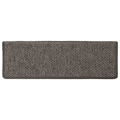 Stair Mats Self-adhesive Sisal-Look 15 pcs 65x21x4 cm Grey and Beige