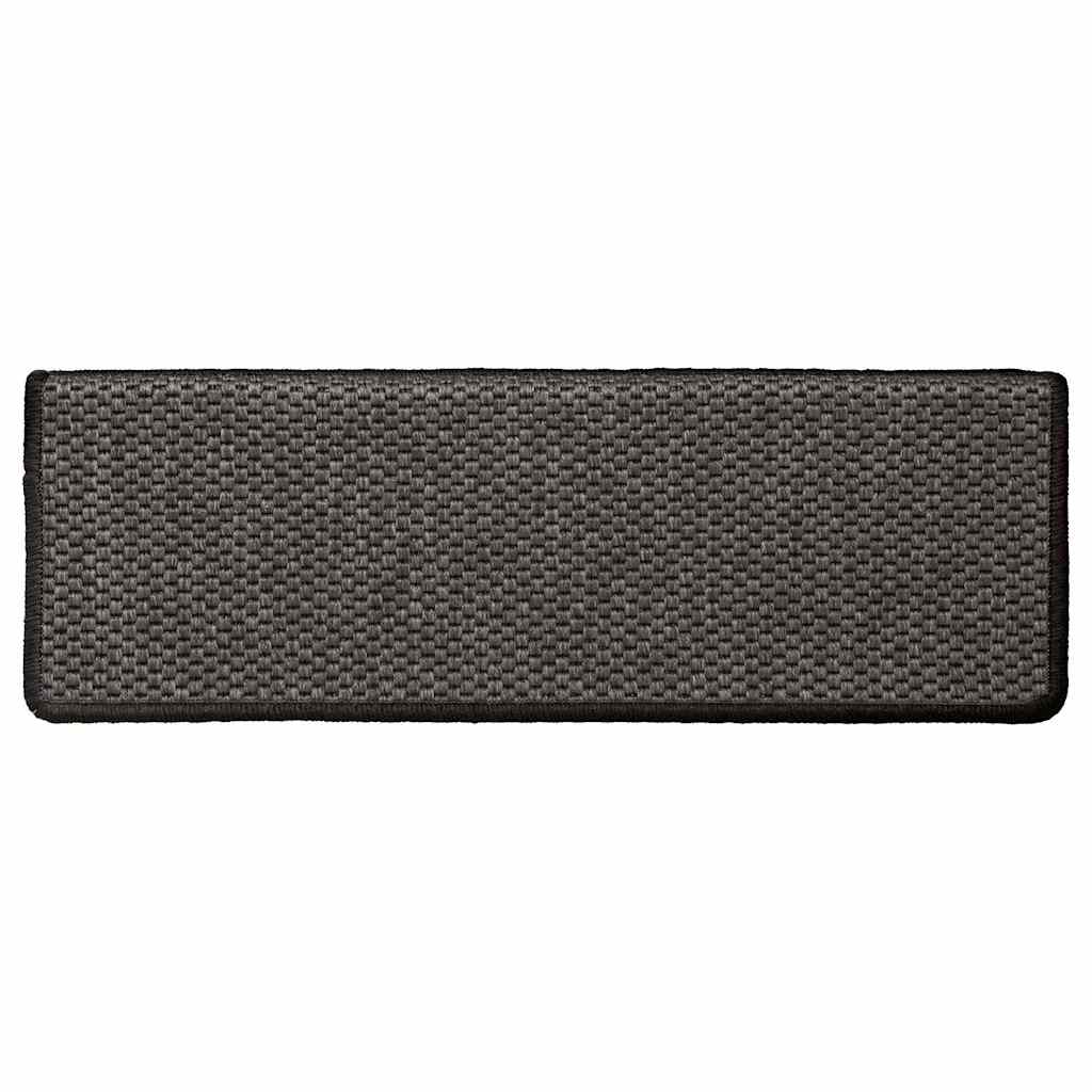 Stair Mats Self-adhesive Sisal-Look 15 pcs 65x21x4 cm Anthracite
