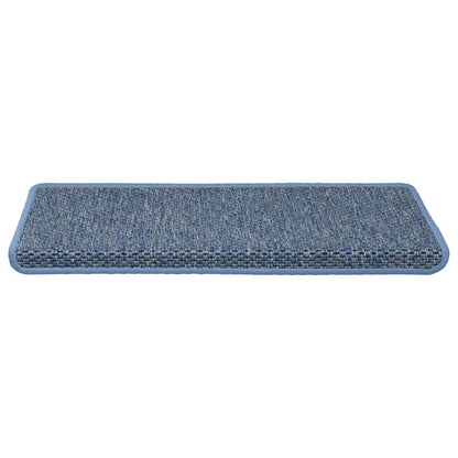 Stair Mats Self-adhesive Sisal-Look 15 pcs 65x21x4 cm Blue