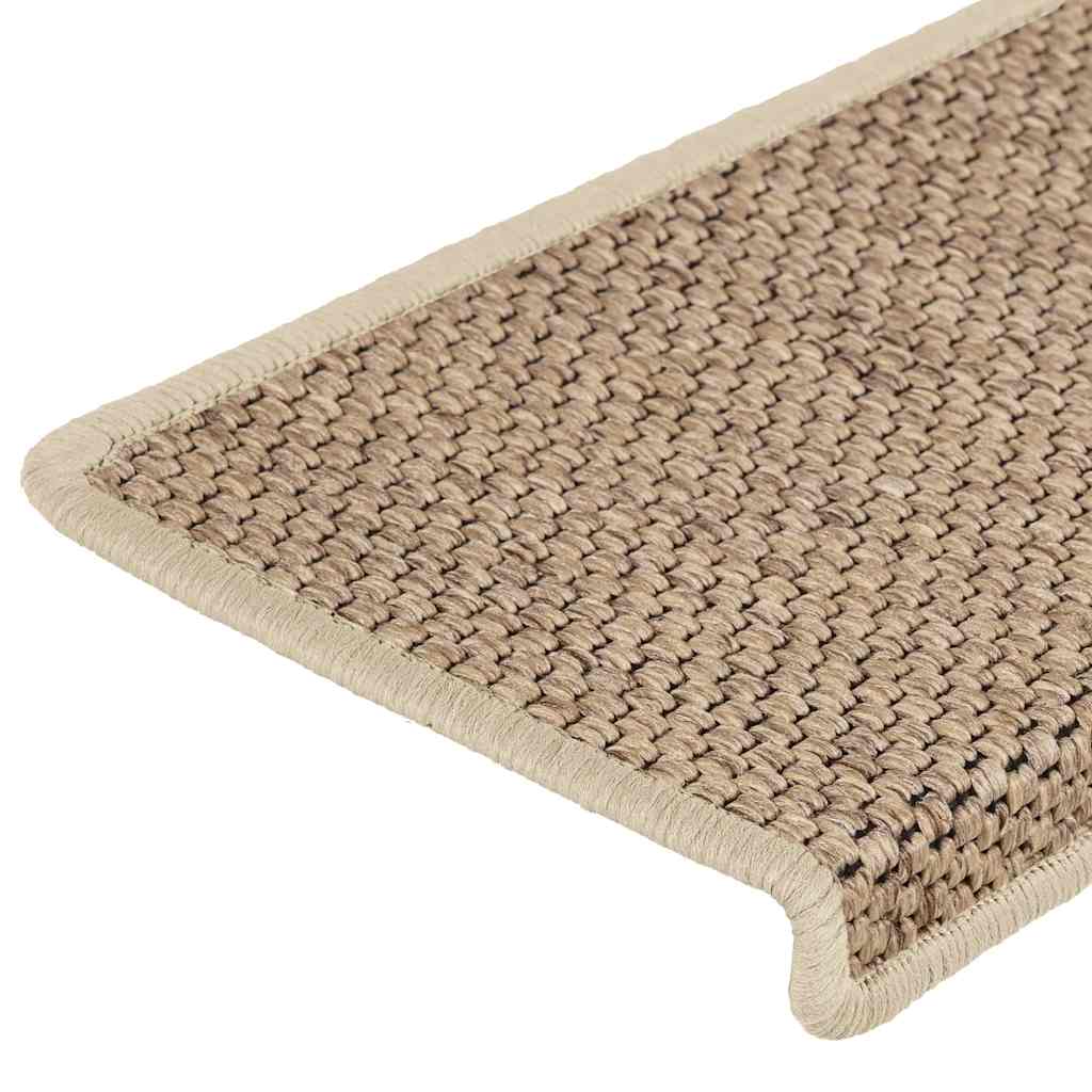 Stair Mats Self-adhesive Sisal-Look 15 pcs 65x21x4 cm Sand