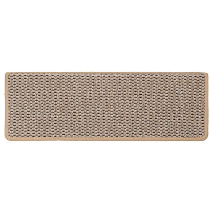 Stair Mats Self-adhesive Sisal-Look 15 pcs 65x21x4 cm Light Beige