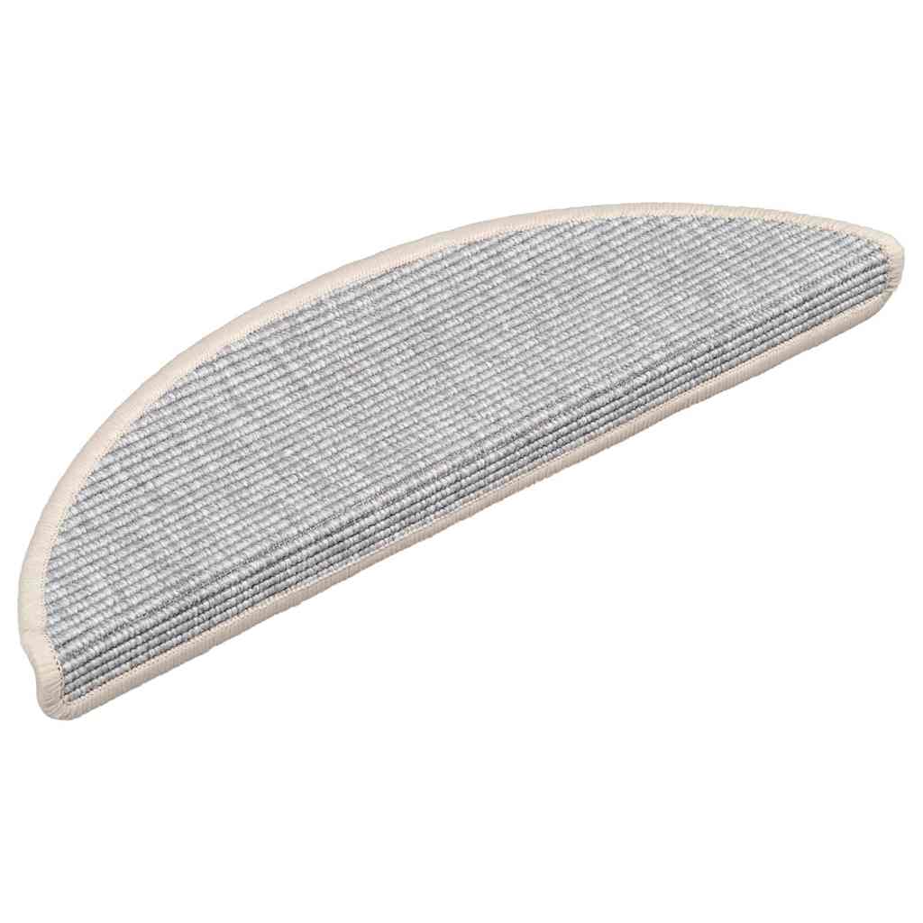 Stair Mats 15 pcs 56x17x3 cm Silver Half Round