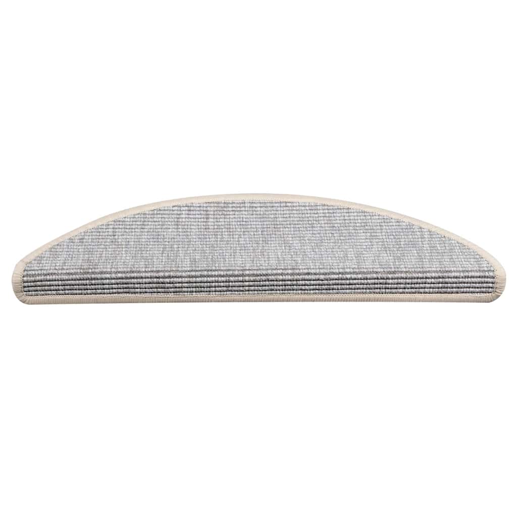 Stair Mats 15 pcs 56x17x3 cm Silver Half Round