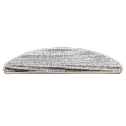 Stair Mats 15 pcs 56x17x3 cm Silver Half Round