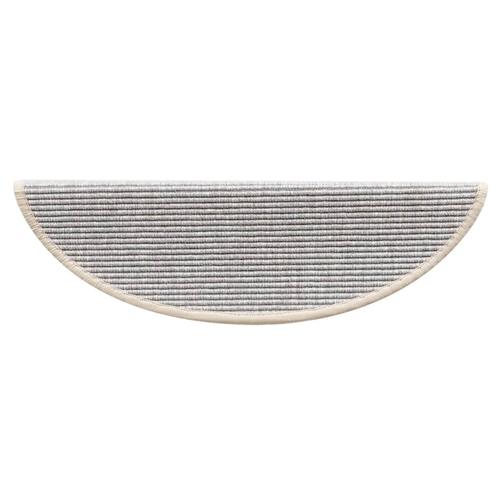 Stair Mats 15 pcs 56x17x3 cm Silver Half Round