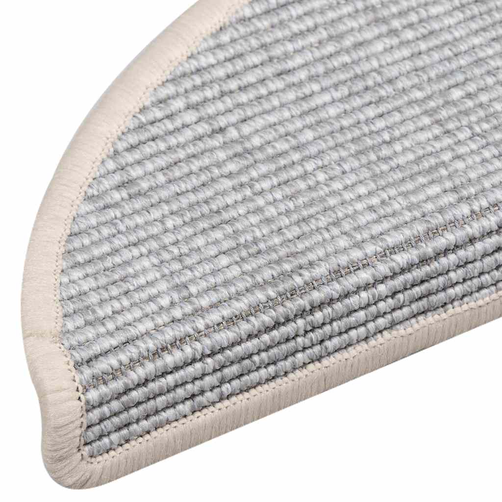 Stair Mats 15 pcs 56x17x3 cm Silver Half Round