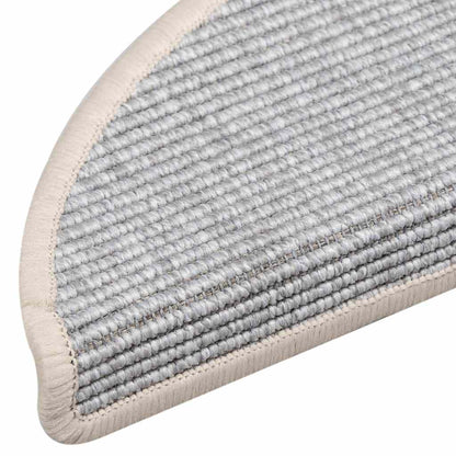 Stair Mats 15 pcs 56x17x3 cm Silver Half Round