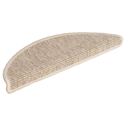 Stair Mats 15 pcs 56x17x3 cm Light Beige Half Round