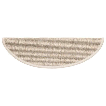 Stair Mats 15 pcs 56x17x3 cm Light Beige Half Round