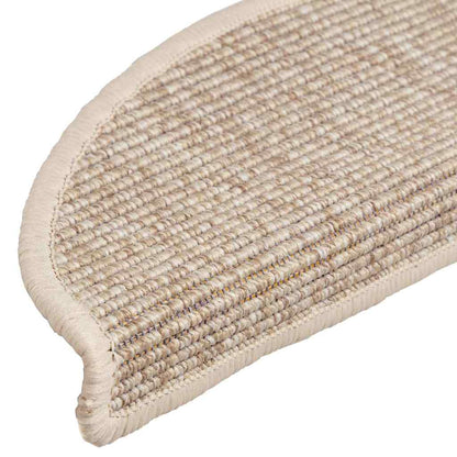 Stair Mats 15 pcs 56x17x3 cm Light Beige Half Round