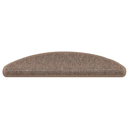 Stair Mats 15 pcs 56x17x3 cm Light Brown Half Round