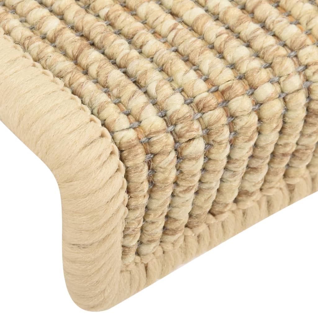 Stair Mats 15 pcs 65x21x4 cm Light Beige Half Round Large