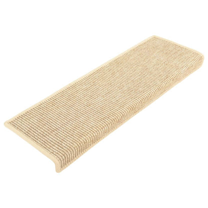 Stair Mats 15 pcs 65x21x4 cm Light Beige Rectangular Edge