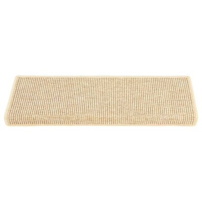 Stair Mats 15 pcs 65x21x4 cm Light Beige Rectangular Edge