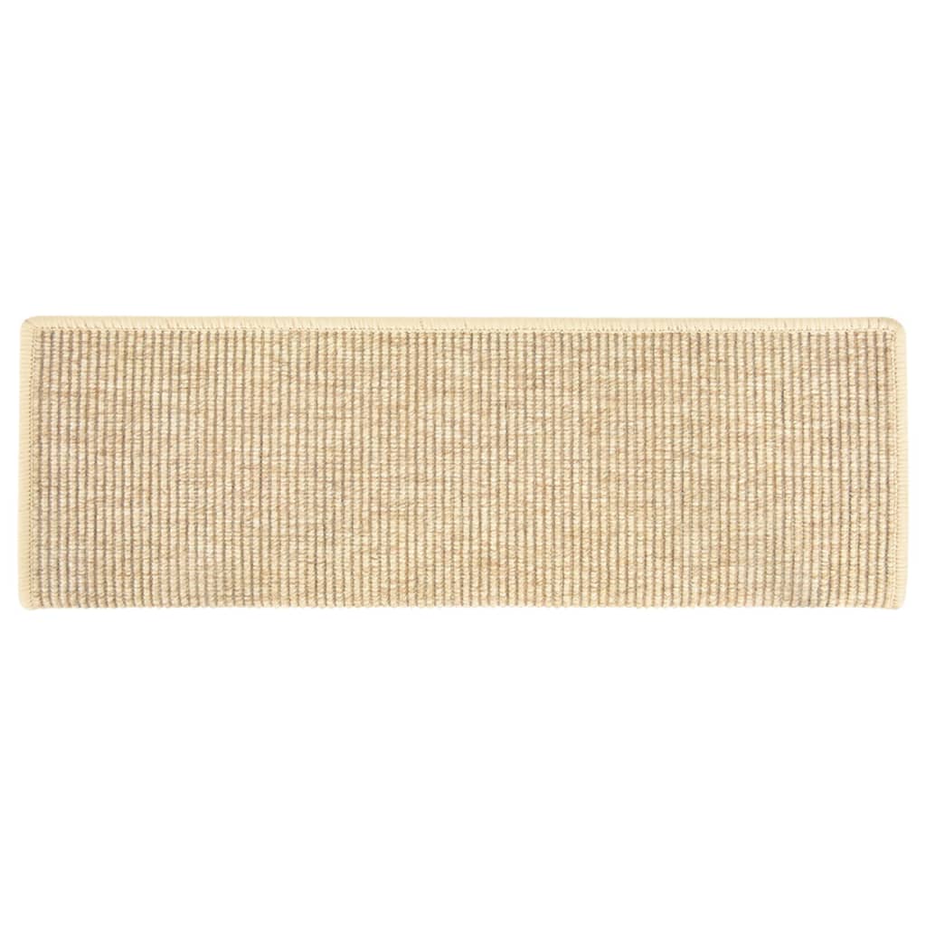 Stair Mats 15 pcs 65x21x4 cm Light Beige Rectangular Edge