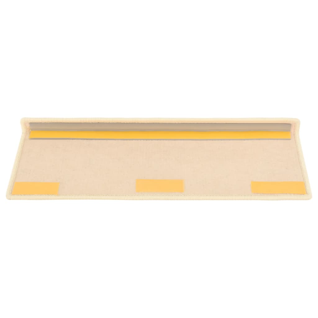 Stair Mats 15 pcs 65x21x4 cm Light Beige Rectangular Edge