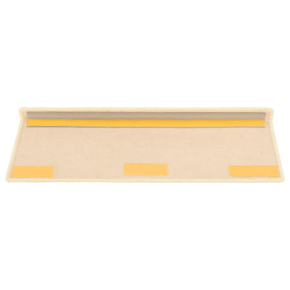 Stair Mats 15 pcs 65x21x4 cm Light Beige Rectangular Edge