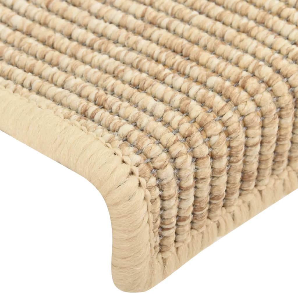 Stair Mats 15 pcs 65x21x4 cm Light Beige Rectangular Edge