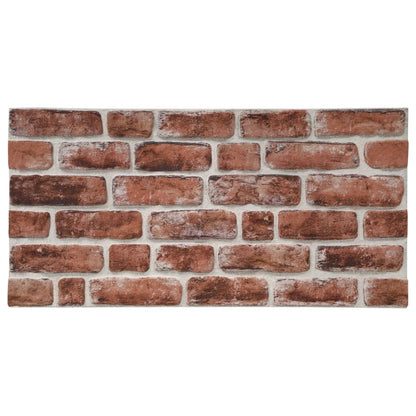 3D Wall Panels with Dark Brown Brick Design 10 pcs EPS
