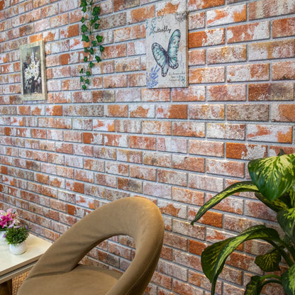 3D Wall Panels with Red Brick Design 10 pcs EPS