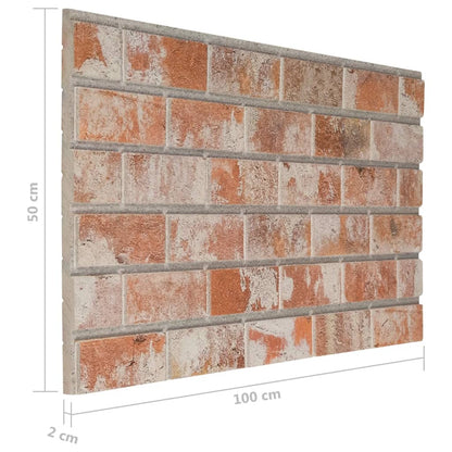 3D Wall Panels with Red Brick Design 10 pcs EPS