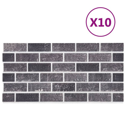 3D Wall Panels with Black & Grey Brick Design 10 pcs EPS