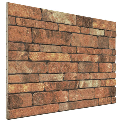 3D Wall Panels with Brown Brick Design 10 pcs EPS