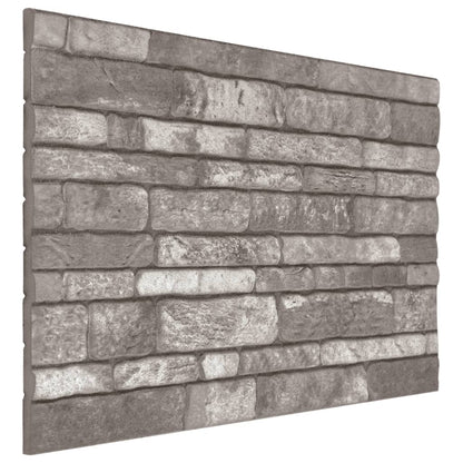3D Wall Panels with Dark Grey Brick Design 10 pcs EPS