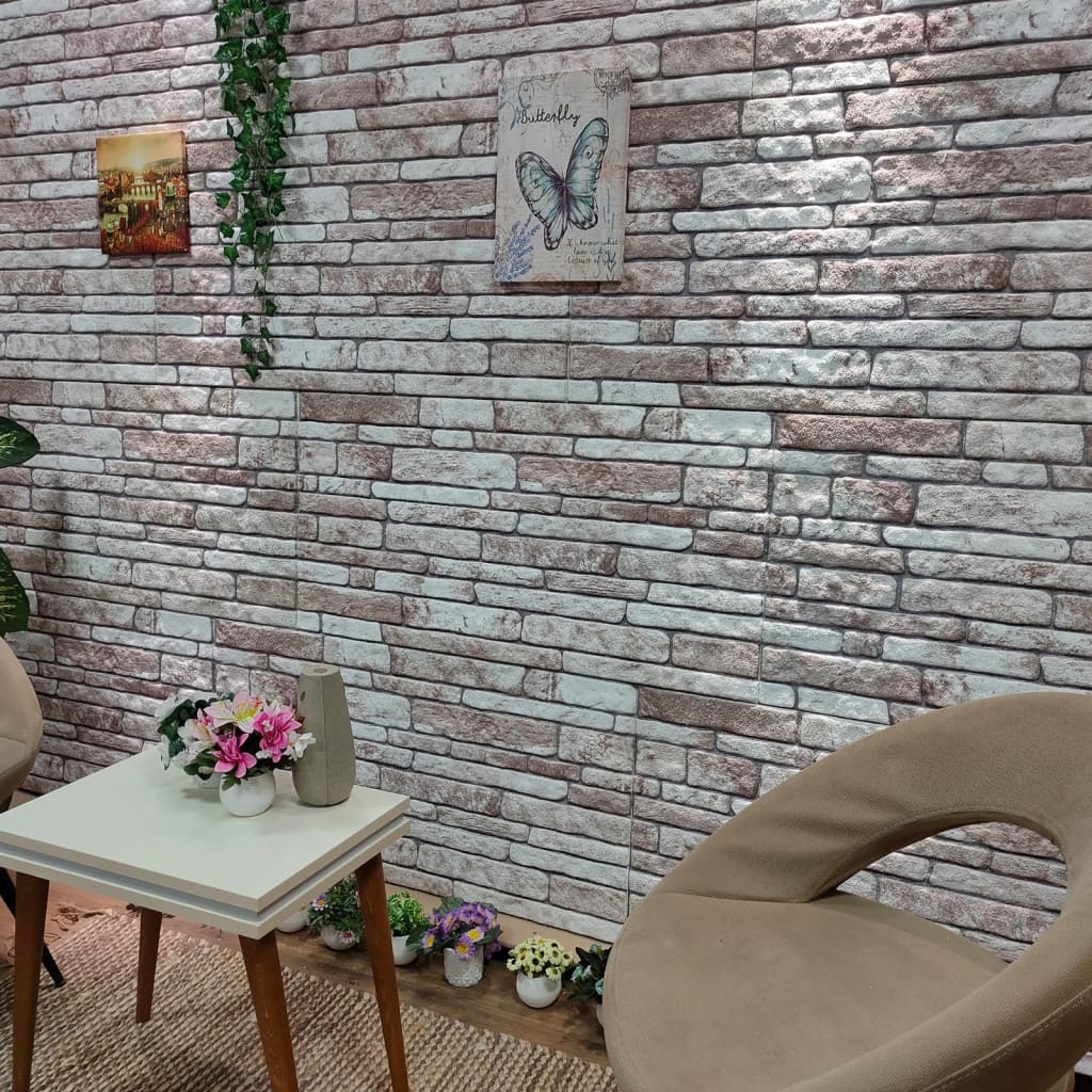 3D Wall Panels with Dark Grey Brick Design 10 pcs EPS