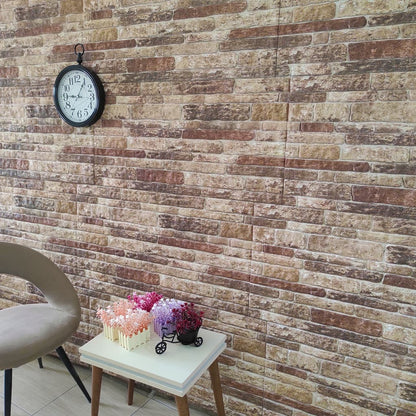3D Wall Panels with Multicolour Brick Design 10 pcs EPS