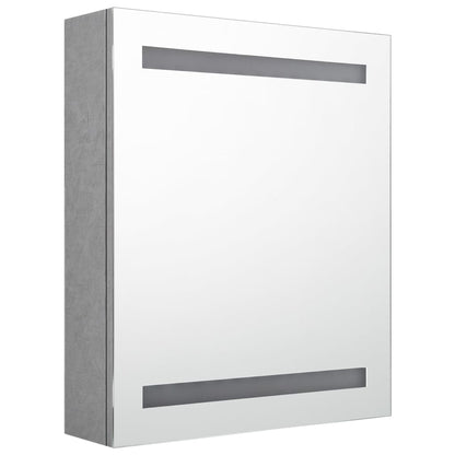 LED Bathroom Mirror Cabinet Concrete Grey 50x14x60 cm