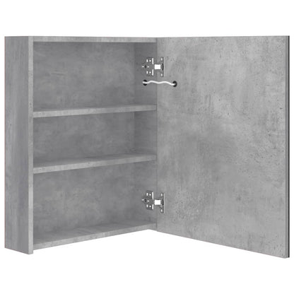 LED Bathroom Mirror Cabinet Concrete Grey 50x14x60 cm