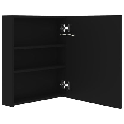 LED Bathroom Mirror Cabinet Black 50x14x60 cm