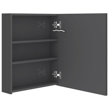 LED Bathroom Mirror Cabinet Shining Grey 50x14x60 cm