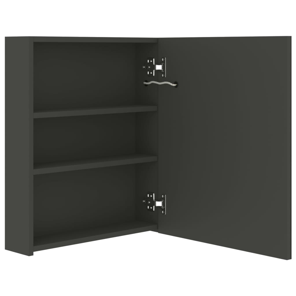 LED Bathroom Mirror Cabinet Anthracite 50x14x60 cm