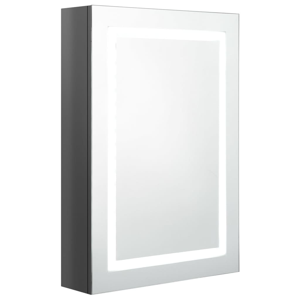 LED Bathroom Mirror Cabinet Shining Grey 50x13x70 cm
